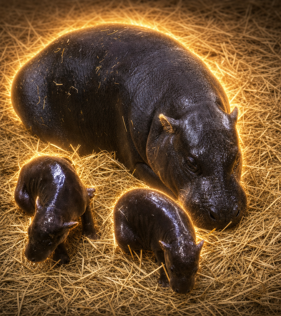 The pigmy hippo family logo